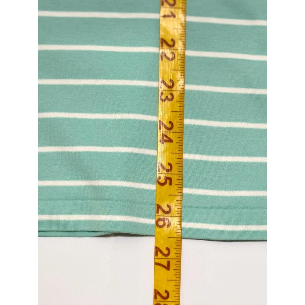 Polo Ralph Lauren Mens L Soft Slim Fit Stripe Polo Shirt Seafoam Green Excellent